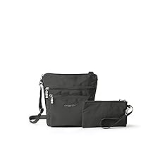 Baggallini Pocket Crossbody Bags for Women - 8x8 inch RFID Crossbody Purse - Water-resistant Lightweight Small Handbag