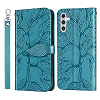 Samsung Galaxy S24 Wallet Case with Card Holder/Slot, Slim Flip Folio PU Leather Stand Shell with Magnetic Kickstand Phone Cover for Galaxy S24 6.2 inch,Turquoise