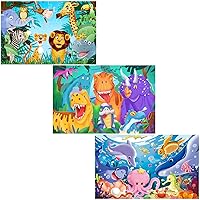 Jumbo Floor Puzzle for Kids Animal Dinosaur Underwater Jigsaw Large Puzzles 48 Piece Ages 3-6 for Toddler Children Learning Preschool Educational Intellectual Development Toys 4-8 Years Old