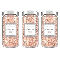 Olivia Care Pink Himalayan Bath Salts - Relieves & Relax Muscles. Exfoliate, Heal, Rejuvenate, Cleansing & Soothes Skin | Made with Natural Ingredients. Fresh Fragrance - 12 OZ (French Rose, 3 Pack)