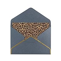 Leopard Patterned Wallpaper Print Thank You Cards With Envelopes Classic Blank Thank Pearl Paper Greeting Card,
