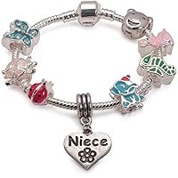 Charms Niece Childrens Animal Magic Silver Plated Charm Bead Bracelet. With Gift Box. Girls Gift