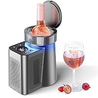 Electric Wine Chiller, Portable Wine Cooler for Drink Cold and 750ml Red & White Wine,314 Stainless Steel Iceless Wine Chiller B,Kitchen Bar RV Wine Accessory,Gift for Wine Lovers