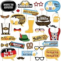 Big Dot of Happiness Funny Oktoberfest - German Beer Festival Photo Booth Props Kit - 30 Count