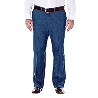 HAGGAR Mens Casual Classic Fit Denim Trouser Pant-Regular and Big & Tall Sizes