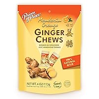 Ginger Chews with Mandarin Orange, 4 oz. – Candied Ginger – Orange Candy – Orange Ginger Chews – Natural Candy – Ginger Candy for Nausea