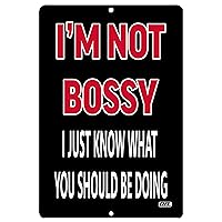 Funny Work Office Retail Metal Tin Sign Wall Decor Bar Boss Employee Coworker I'M Not Bossy