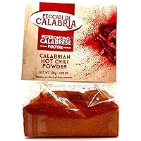 Calabrian Hot Chili Pepper Powder, Peperoncino Calabrese Polvere, Peccati di Calabria, Italian, Product of Italy, 1.76 oz (50g), (Pack of 1)