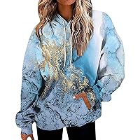 Womens Hoodies Pullover Women's Fashion Daily Versatile Casual V-Neck Long Sleeve Printed Top
