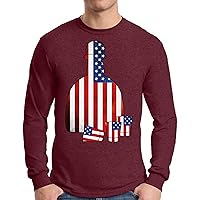 Awkward Styles Men's USA Tequila Long Sleeve T Shirt Tee 4th of July American Flag Tacos and Tequila