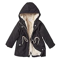 Cremson Girls Plush Lined Hooded Warm Winter Anorak Outerwear Jacket Parka Coat