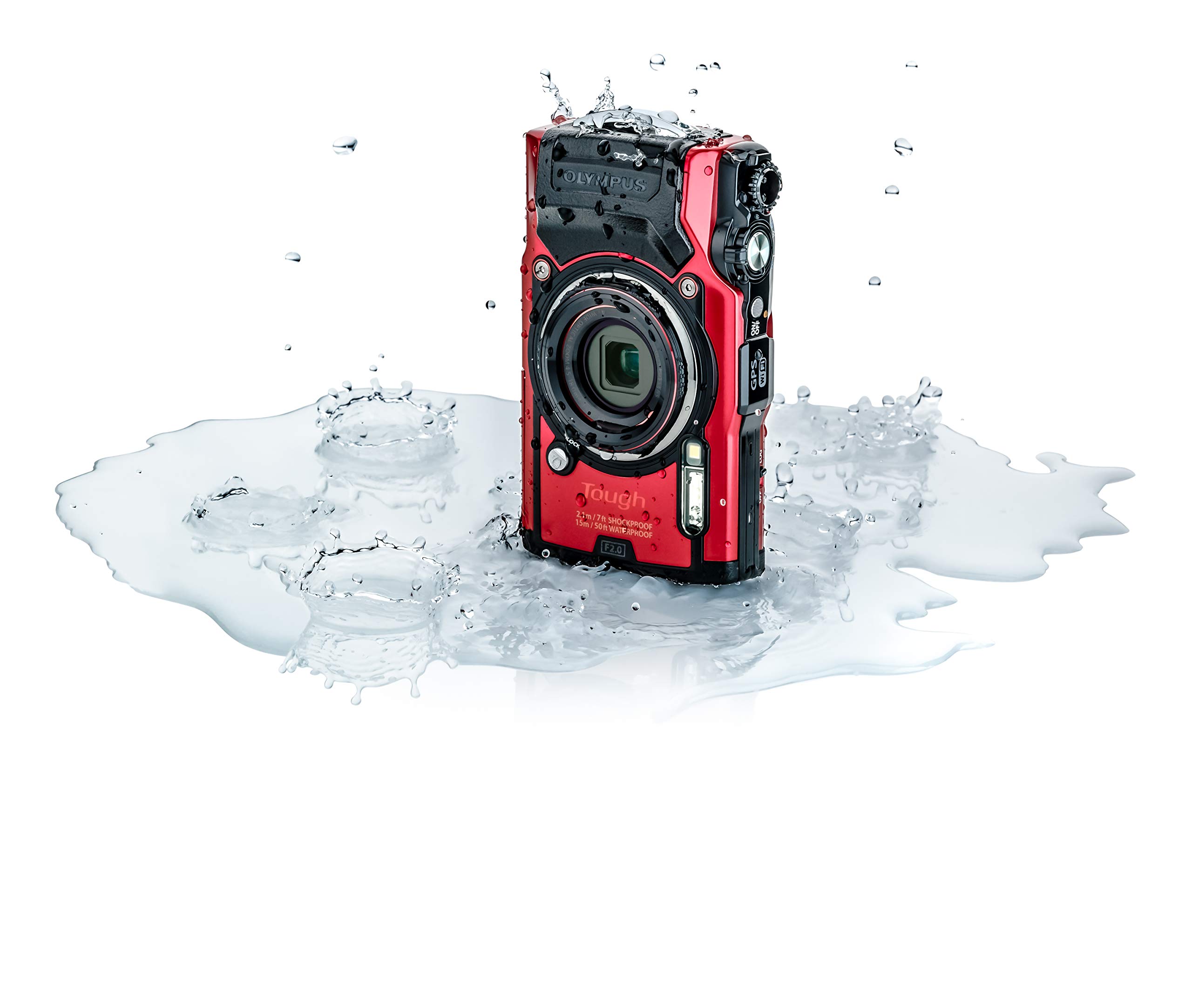 OM System Olympus TG-6 Red Underwater camera, Waterproof, Freeze proof, High Resolution Bright, 4K Video 44x Macro shooting