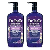 Dr Teal's Sleep Blend Body Wash with Pure Epsom Salt, Melatonin & Essential Oil Blend, 24 fl oz (Pack of 2)