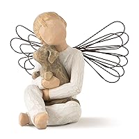Willow Tree Angel of Comfort, Offering an Embrace of Comfort and Love, to Mark a Memory of a Beloved Pet, for Pet Lovers, Dog Owners, Pet Adoption, Remembrance or Loss, Sculpted Hand-Painted Figure