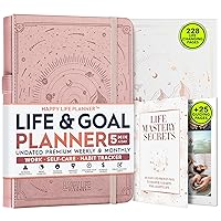 Life Planner - A 12 Month Journey to Crush Your Goals, Increase Productivity, Passion, Success & Happiness - Weekly & Monthly Life Planner, Habit-Tracker, Gratitude Journal & Organizer, A5
