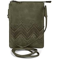 styleBREAKER mini bag shoulder bag with zigzag cutout pattern and studs, shoulder bag, bag, ladies 02012211
