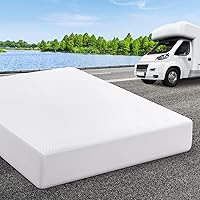 RV Mattress Short Queen 10 Inch Memory Foam Mattress, Cooling Green Tea/Gel Medium Firm Bed Mattress in a Box for Camper/Trailer/Truck, Pressure Relief Mattress Made in USA 75'' x 60''