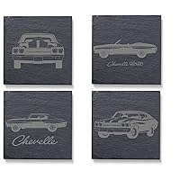 Chevelle Slate Coaster Set of 4 Laser Etched Car Enthusiast