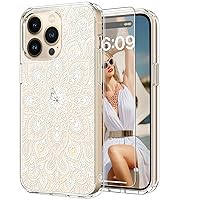 ICEDIO for iPhone 15 Pro Max Case with Screen Protector-Clear with Fashionable Patterns-Designed for Girls Women-Slim Fit Cover-Protective Phone Case 6.7