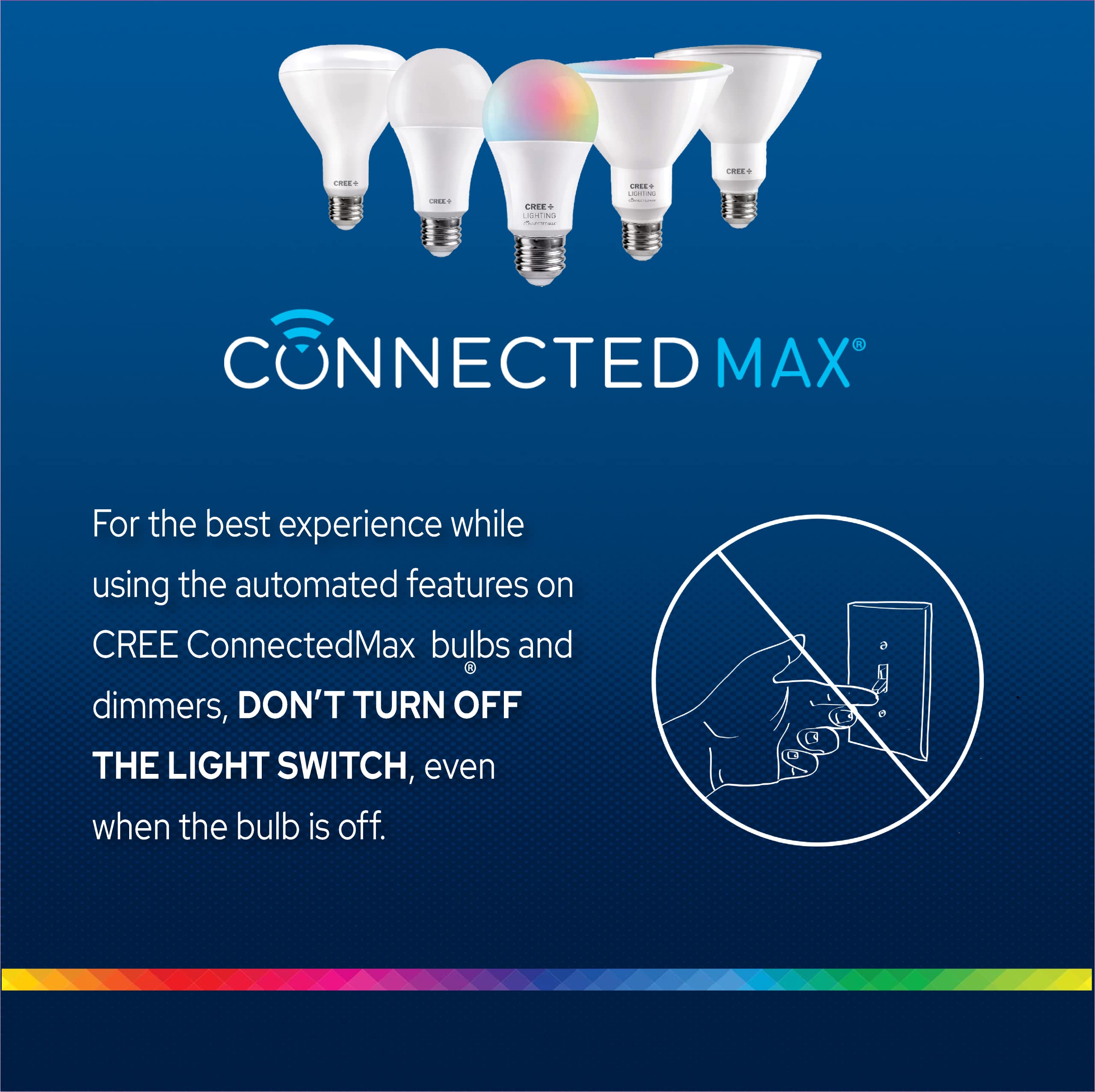 Cree Lighting Connected Max Smart Led Bulb Par38 Outdoor Flood Tunable White + Color Changing, 2.4 Ghz, Compatible With Alexa And Google Home, No Hub Required, Bluetooth + Wifi, Pack of 4