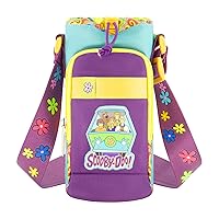 Scooby Doo Water Bottle Holder, Crossbody Sling Carrier Bag with Adjustable Shoulder Strap, 25 oz, Multi