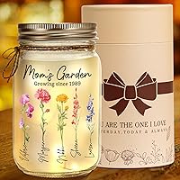 Kenon Personalized Mason Jar Night Light with Birth Flower, Custom Name Mason Jars Light Home Decoration, Mother Day Gift for Women