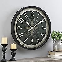 Compass Rose Wall Clock, American Crafted, Oil Rubbed Bronze, 24 x 2 x 24,