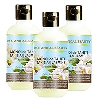 MONOI de TAHITI TAHITIAN JASMINE OIL Natural PURE BOTANICALS. 2 Fl.oz.- 60 ml. For Skin, Hair and Nail Care.