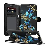 Galaxy S23 Ultra Wallet Case, Leather Butterfly Flip Cover with Card Holder Slots & Inner TPU Shell