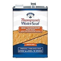 Thompson’s WaterSeal Semi-Transparent Waterproofing Wood Stain and Sealer, Harvest Gold, 1 Gallon