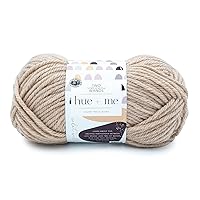 Lion Brand Hue + Me Yarn for Knitting, Crocheting, and Crafting, Bulky and Thick, Soft Acrylic and Wool Yarn, Desert (1-Pack)