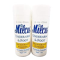 Underarm & Foot Deodorant Powder 80g per Bottle, 2 Pack