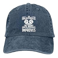 Beatings Will Continue Until Morale Improves Hat Funny Washed Cotton Cowboy Baseball Cap Vintage Trucker Hat Men