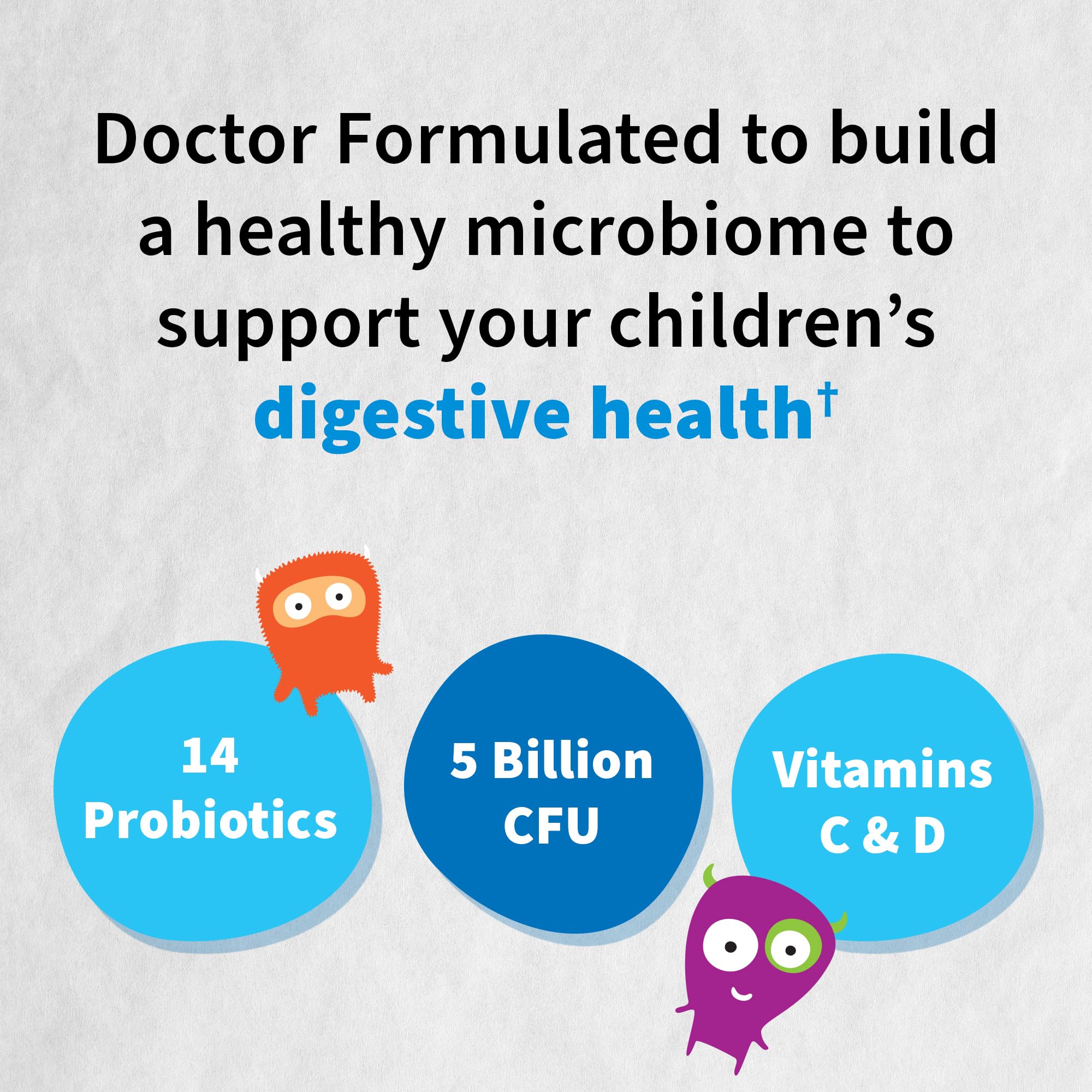 Garden of Life Dr. Formulated Probiotics Organic Kids+ Plus Vitamin C & D, Strawberry Banana, Gluten Dairy & Soy Free Immune & Digestive Health Supplement, No Added Sugar, 30 Chewables (Shelf Stable)