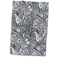 3D Rose Black n White Paisley Print TWL_58495_1 Towel, 15