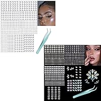 Face Gems Hair Gems, Self-Adhesive Face Jewels Eye Jewels Rhinestones 3/4/5/6 mm DIY Face Gems Stick on, Hair Body Rhinestones Gems Crystals Pearls for Face Eyes Makeup Festival Diamonds Party Nail Ar