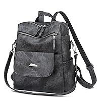 KOOIJNKO Backpack Purse for Women, Fashion Designer Daypack Convertible Shoulder Bag Casual Satchal for Travel, College, Work, Black