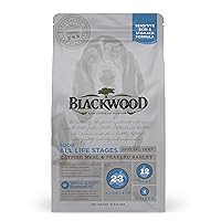 Blackwood Special Diet All Life Stages Dry Dog Food, 15Lb., Catfish & Pearled Barley Recipe, Sensitive Skin and Stomach, Grain Free Dog Food