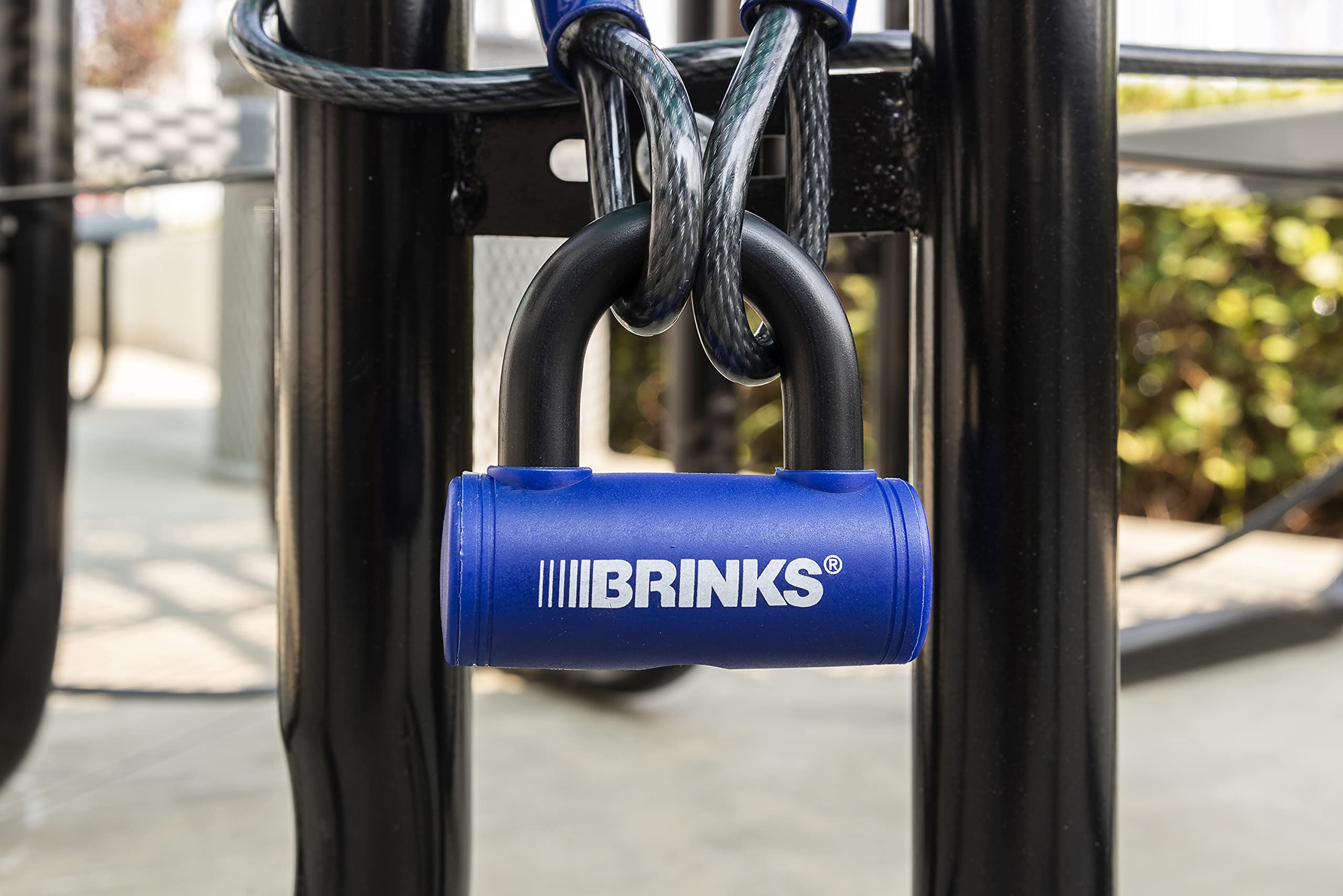 BRINKS - 3 7/8” Mini U-Bar Lock - Weather Resistant and Pick Resistant Bike Lock, Blue