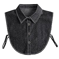 Unisex Stylish Fake Collar Detachable Dickey Collar Half Shirt Blouse Peter Pan Faux Collar Denim False Collar for Women Men