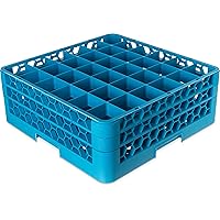 Carlisle FoodService Products 36 Compartment Full Size OptiClean Glass Rack, Blue, 7.12