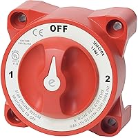 Blue Sea Systems 11001 e-Series Battery Switch with Alternator Field Disconnect, 3-Position, Red