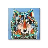 Stupell Industries Bold Wolf Dripping Paint Saturated Graffiti Street Style, Design by Karrie Evenson, 17 x 17, Gallery Wrapped Canvas