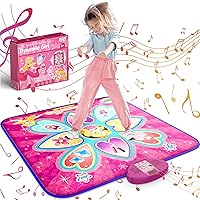 Dance Mat Toys Birthday Gifts for 3 4 5 6 7 8-12 Year Old Girls, Princess Theme Music Dance Pad with 7 Game Modes, Adjustable Volume, LED Light