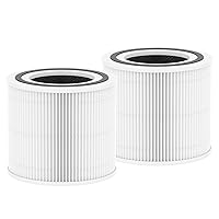 2 Packs Core 300 Air Purifier Replacement Filter Compatible with LEVOIT Core 300, Core 300S, 3-in-1 HEPA Filter, Efficiency Activated Carbon, Remove dust, Pollen, pet Dander, Smoke, White