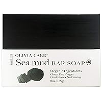 Olivia Care Sea Mud Bar Soap 100% Natural, Vegan & Organic - For Face & Body -Nourish, Exfoliate, Hydrate - Leave Skin Purified & Glowing - 8 OZ
