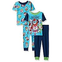 Nickelodeon Boys' Top Wing 4-Piece Cotton Pajama Set