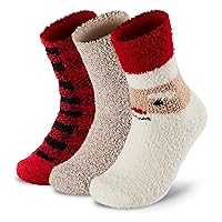 MONFOOT Women's and Men's 2-3 Pack Super Soft Warm Fuzzy Cozy Slipper Crew Socks