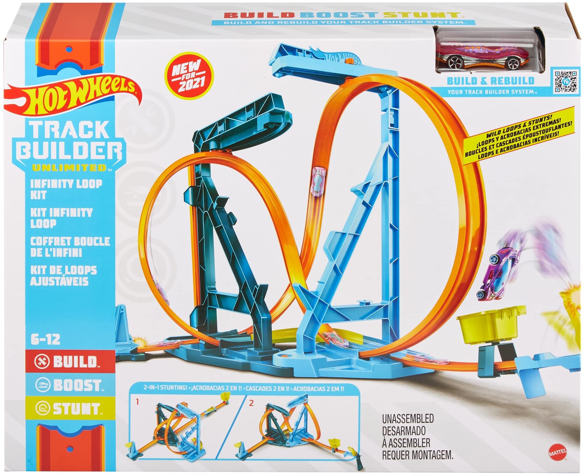 One Loop New 2020 Mattel Hotwheels Loop Builder Set 