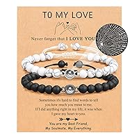 UNGENT THEM I Love You 100 Languages Bracelets Couples Gifts To My Men, Boyfriend, Girlfriend, Husband, My Love, Soulmate, Fiance - Anniversary Valentines Day Birthday Christmas Gift for Him and Her